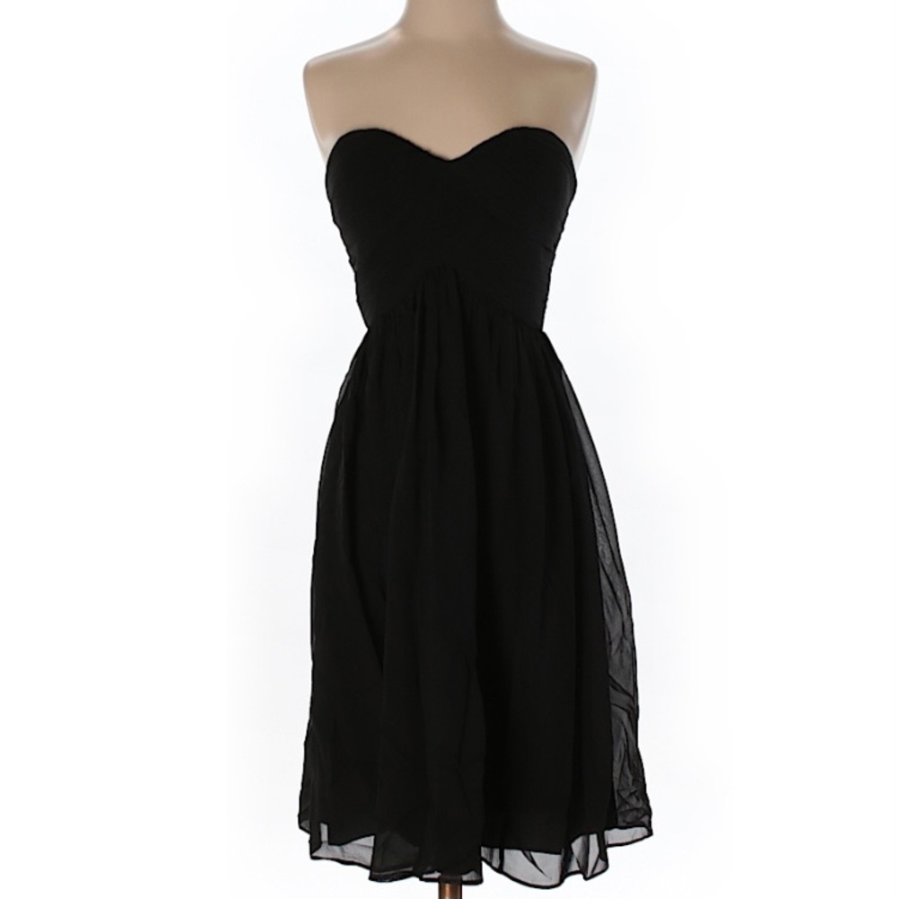100% Silk Sweetheart Neckline Little Black Dress